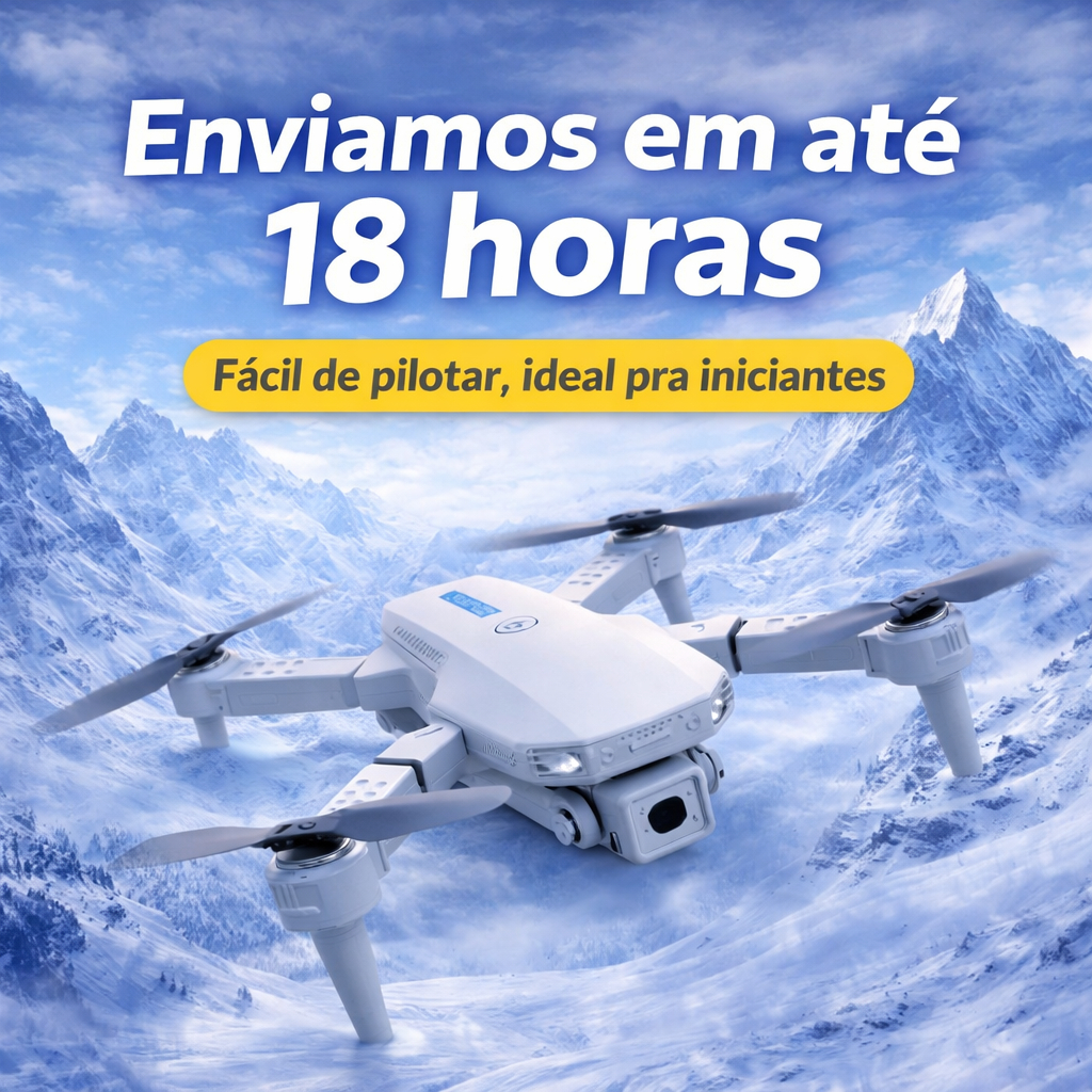 Drone Com Câmera E88 Pro Profissional Voo 360 Sensor de Estabilidade Ponto de Retorno Com Bolsa