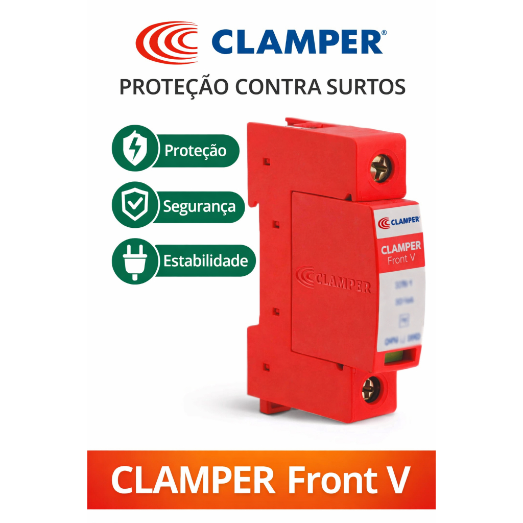 DPS Protetor Contra Surtos Elétricos para Quadros – Clamper Front V 175V/275V