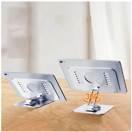 Suporte Giratório 360° De Alumínio Ajustavel Base Para Tablet Celular Ipad Universal Ate 12 Polegada Dobrável Multifunçõ