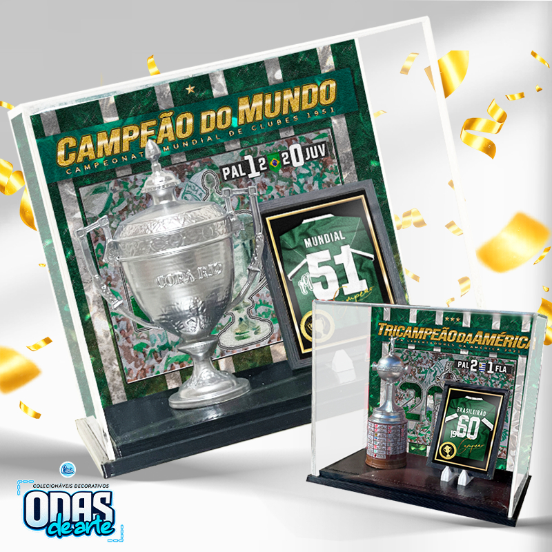 Miniatura Troféu: Conquistas "PAL" Academia-Alviverde (Colecione!)