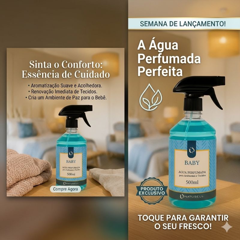 Água Perfumada Baby 500ml Natusell