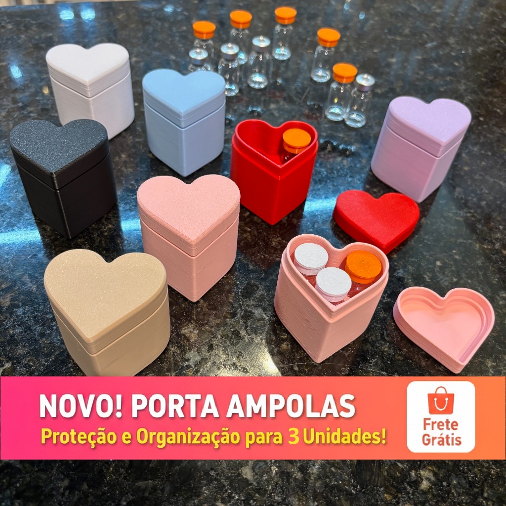 Estojo Porta Ampolas 3 un Coração Case Rígida Organizadora Enfermagem Veterinária Injeção Vacina Resistente em Oferta na Shopee