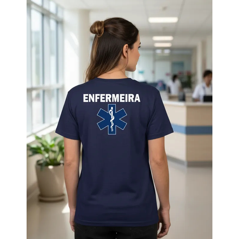 Camiseta Camisa Enfermeira Enfermagem Uniforme Trabalho Profissional Ambulância Hospital Particular