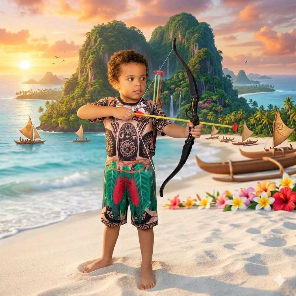 Fantasia Infantil Mauí Com Arco e Flecha Envio Imediato !