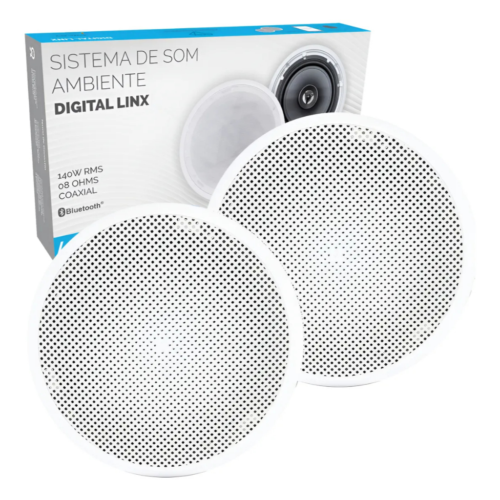 Arandela Som Ambiente Bluetooth Teto Embutir Gesso 70W Rms Alexa Google Kit Completo em Oferta na Shopee