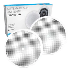 Kit Arandela Bluetooth 70W Rms Som Ambiente Teto Gesso Embutir Alexa Google Ativa Passiva