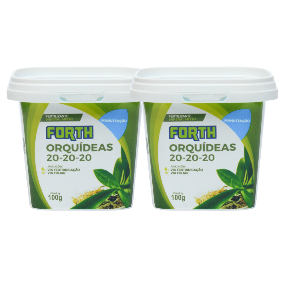 Kit 2 Fertilizantes Orquídeas Manutenção Forth 100g - Fórmula Equilibrada, Fácil de Usar, Qualidade Forth