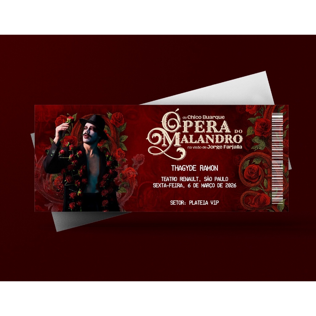 Ingresso Holográfico Personalizado Ópera do Malandro 2026