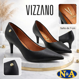 Sapato Scarpin Vizzano Social Casual Salto Médio Pelica Napa 1185.702