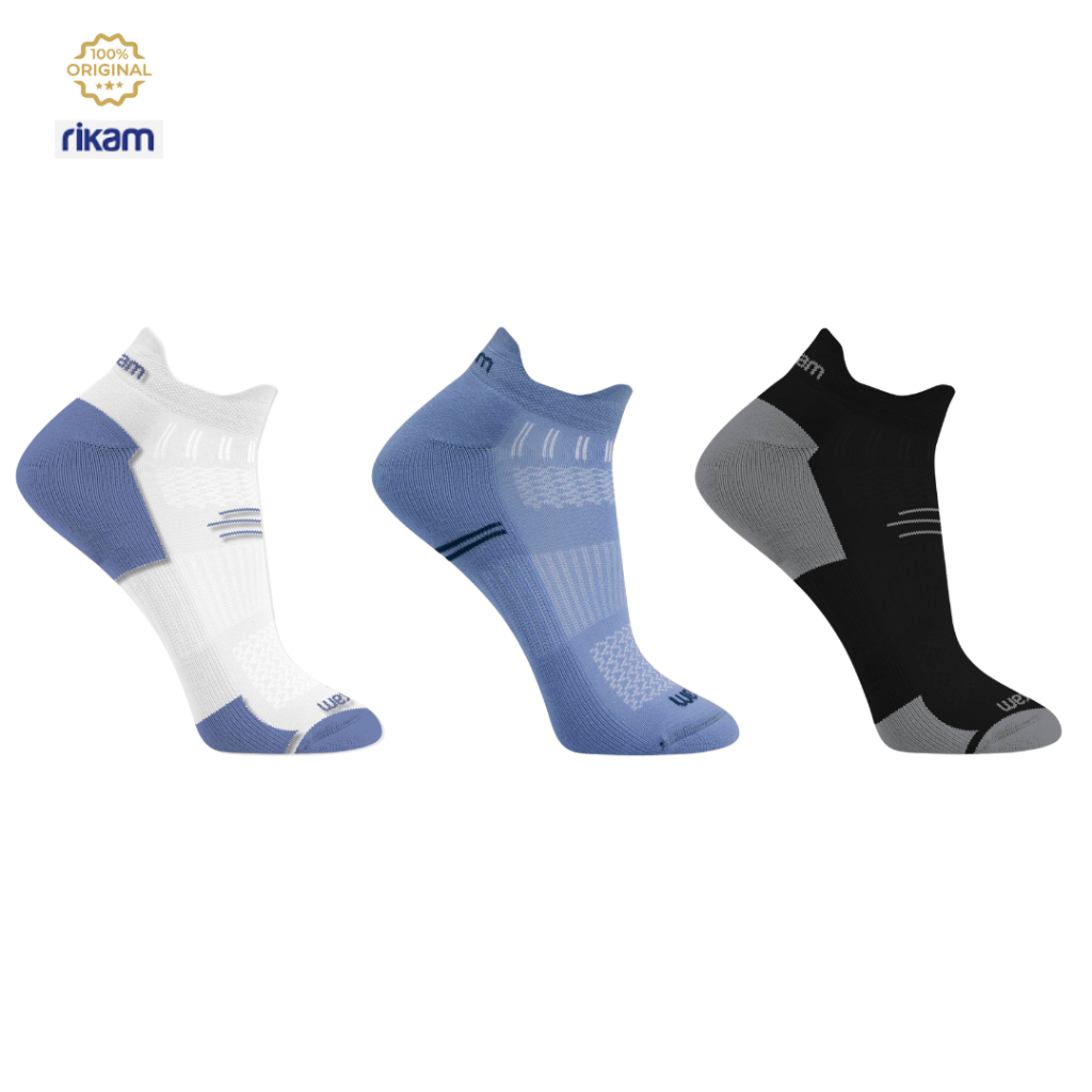 Kit 3 Meia Invisível Poliamida Bicolor 2 Proteções Masculina Rikam