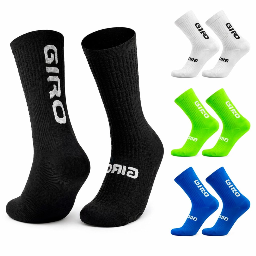 Kit Até 6 Pares Meia De Ciclismo Corrida Academia Compressão Cano Médio Alto Unissex Para Esportes