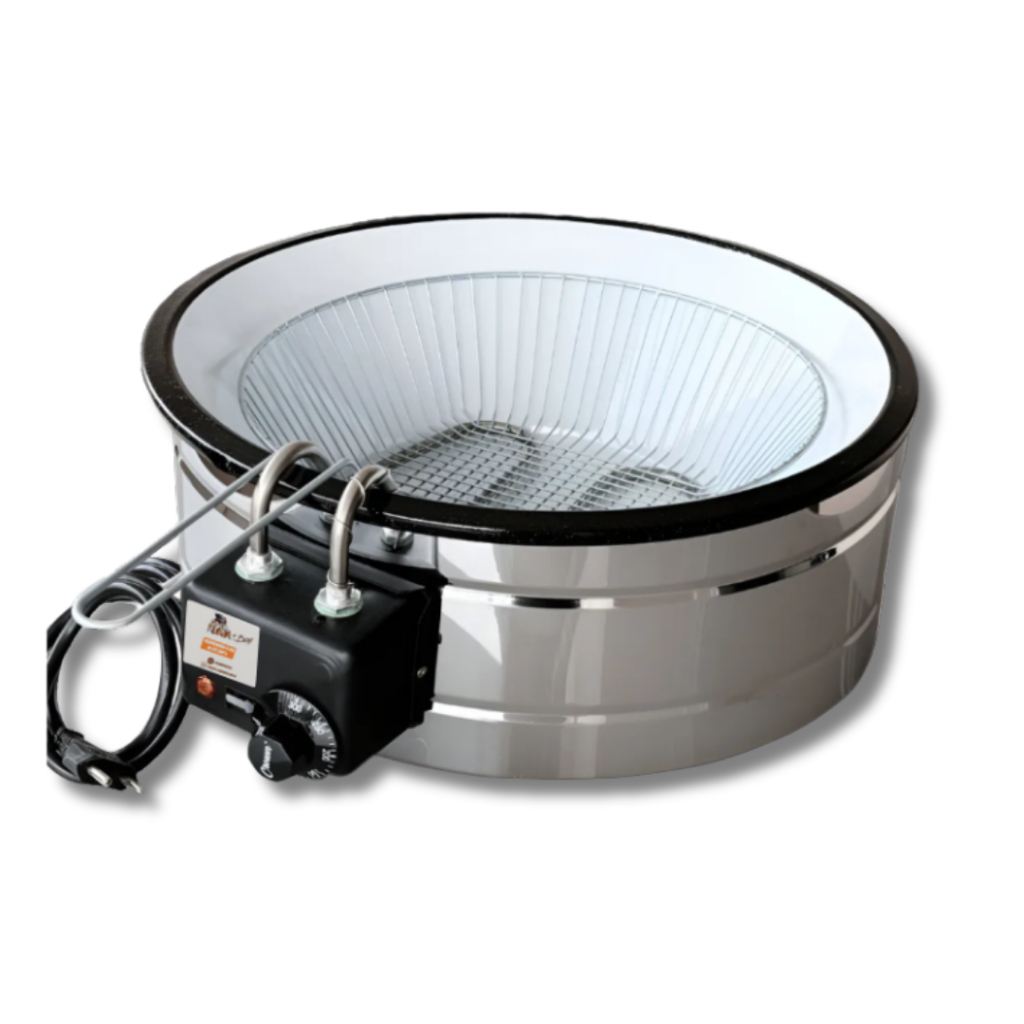 Fritadeira Elétrica Tacho Redonda Esmaltada 3,5L com Termostato Regulável - Industrial e Residencial Profissional