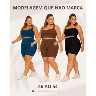 Conjunto Bermuda Fitness e Cropped Plus Size Alta Compressão Envio Rapido em Oferta na Shopee
