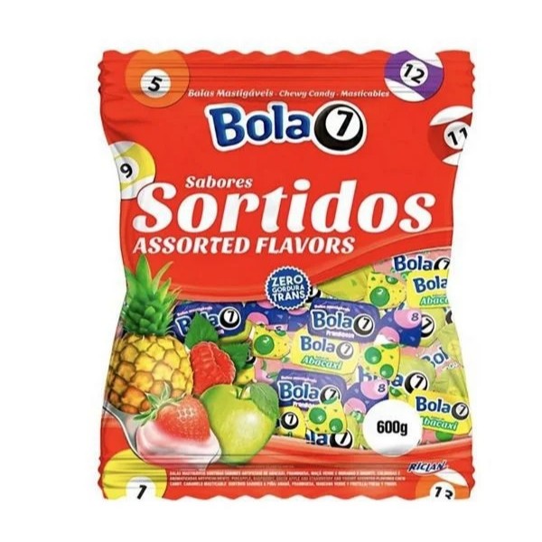 Bala Mastigável Bola 7 Sortida 500g - Riclan