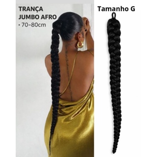 Rabo de Cavalo Trança Jumbo Afro Longa 70–80cm | Envio Rápido | M/G em Oferta na Shopee