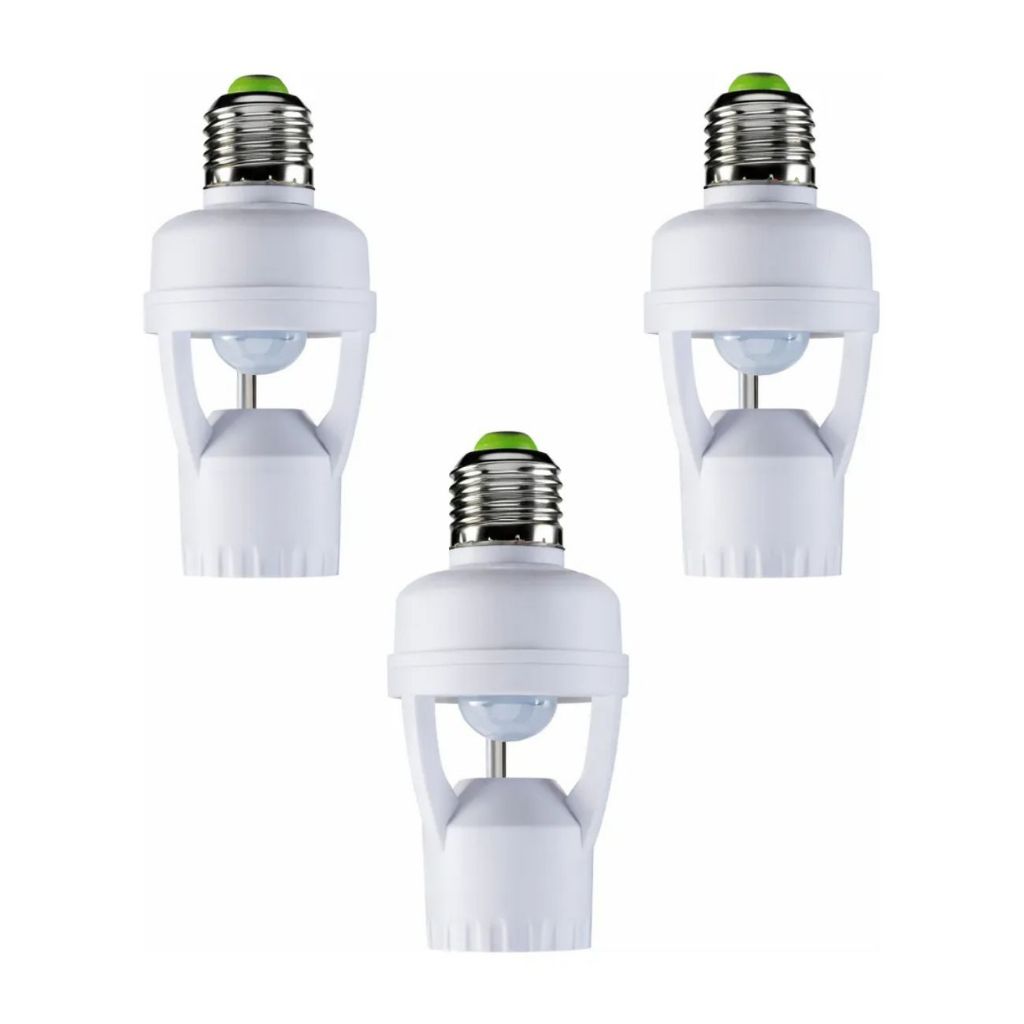 Kit 3 Sensor de Movimento para lâmpada Soquete E27 com sensor de presença Bivolt 110V 220V