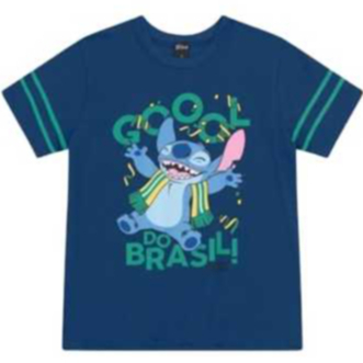 Camiseta infantil Menino M/Malha Stitch Brandili