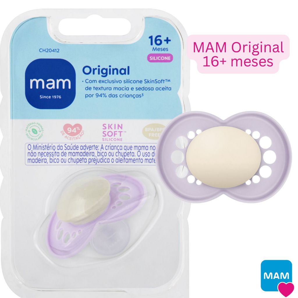 Chupeta MAM 16+ Menina Original Bico Bebê Menina