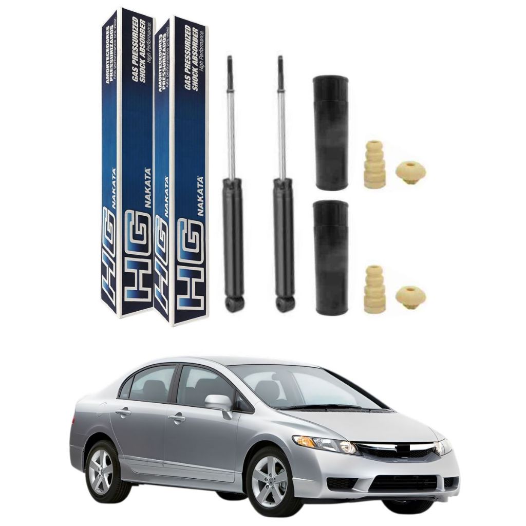 PAR AMORTECEDOR TRASEIRO CIVIC 2007 A 2011 ORIGINAL NAKATA + KITS