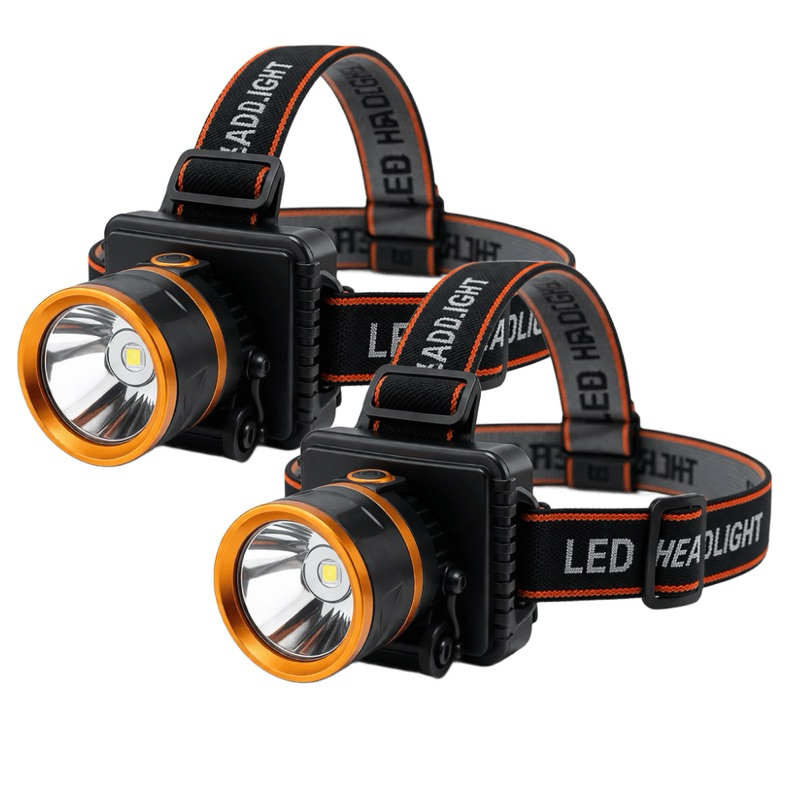 Kit 2 Lanternas de Cabeça LED Recarregável Kapbom Alta Potência Ajustável Longo Alcance para Camping Pesca Trilhas