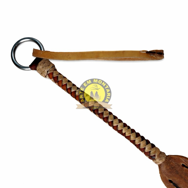 Tala Mango Chicote de couro cru e inox