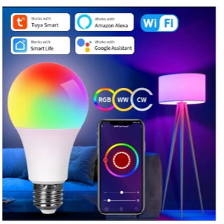 Lâmpadas LED RGB Tuya Smart WiFi, Lâmpada Alexa, Smart Life,Google, Controle de Voz, 220V