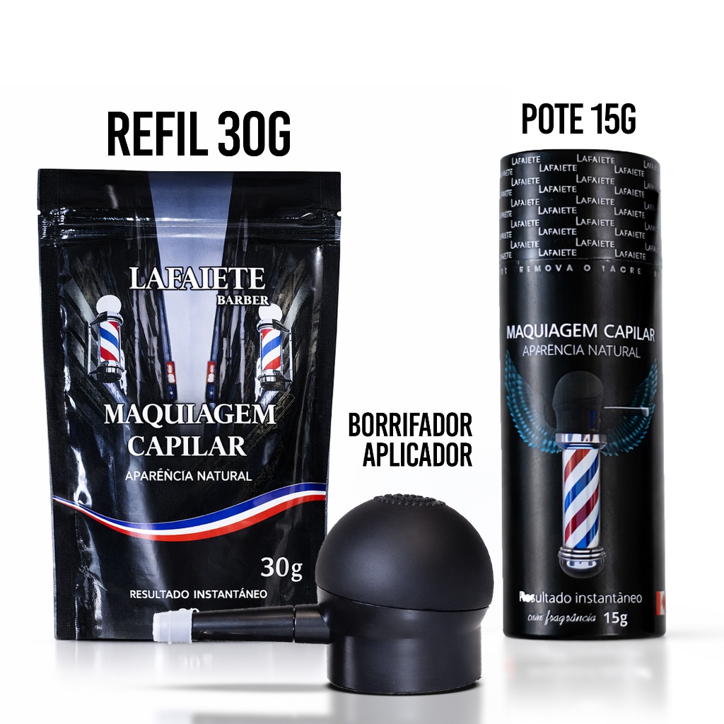 Cobertura capilar Pote 15g+ Refil 30g+ Borrifador Aplicador