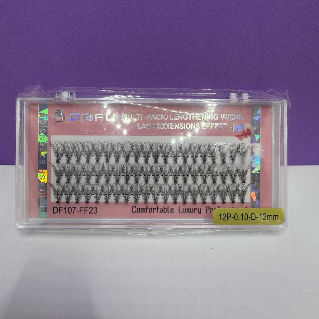 Cílios Tufinho Dafu 12P 0.10D 12mm Volume Russo Alongamento Fio a Fio