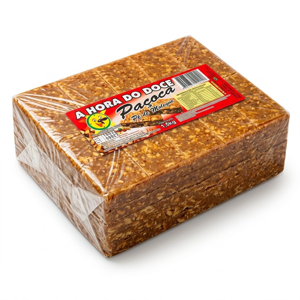 PAÇOCA TIPO PE MOLEQUE AMENDOIM TRADICIONAL DOCE GULOSEIMA CASEIRO 1,5KG HORA DOCE