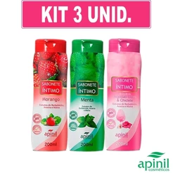 Kit com 3 Sabonetes Líquido Íntimo Aromático Apinil Sortidos