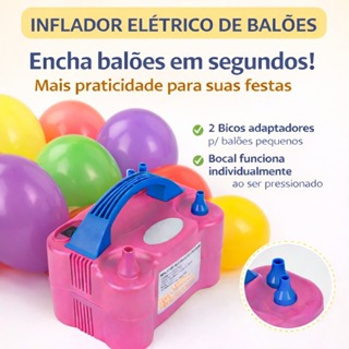 Inflador Compressor Balão Bexiga 2 Bico Festa Aniversário Evento Casamento Decoração Enfeite em Oferta na Shopee