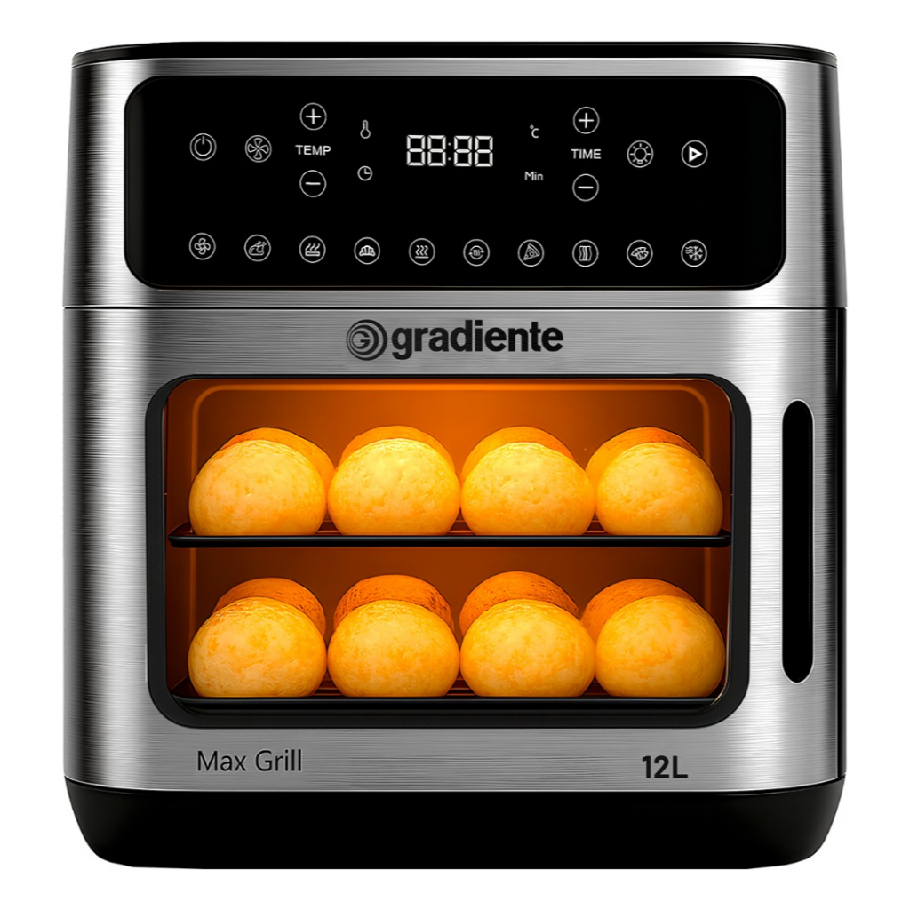 Fritadeira Elétrica Air Fryer Forno Oven 12 Litros 4 Em 1 1900w Inox Gradiente