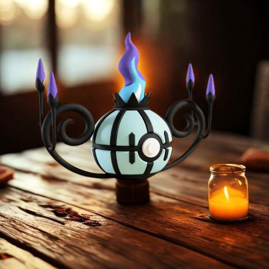 Pokebola Chandelure – Impressão 3D • Colecionável • PLA Biodegradável • Alta Qualidade - Pokemon