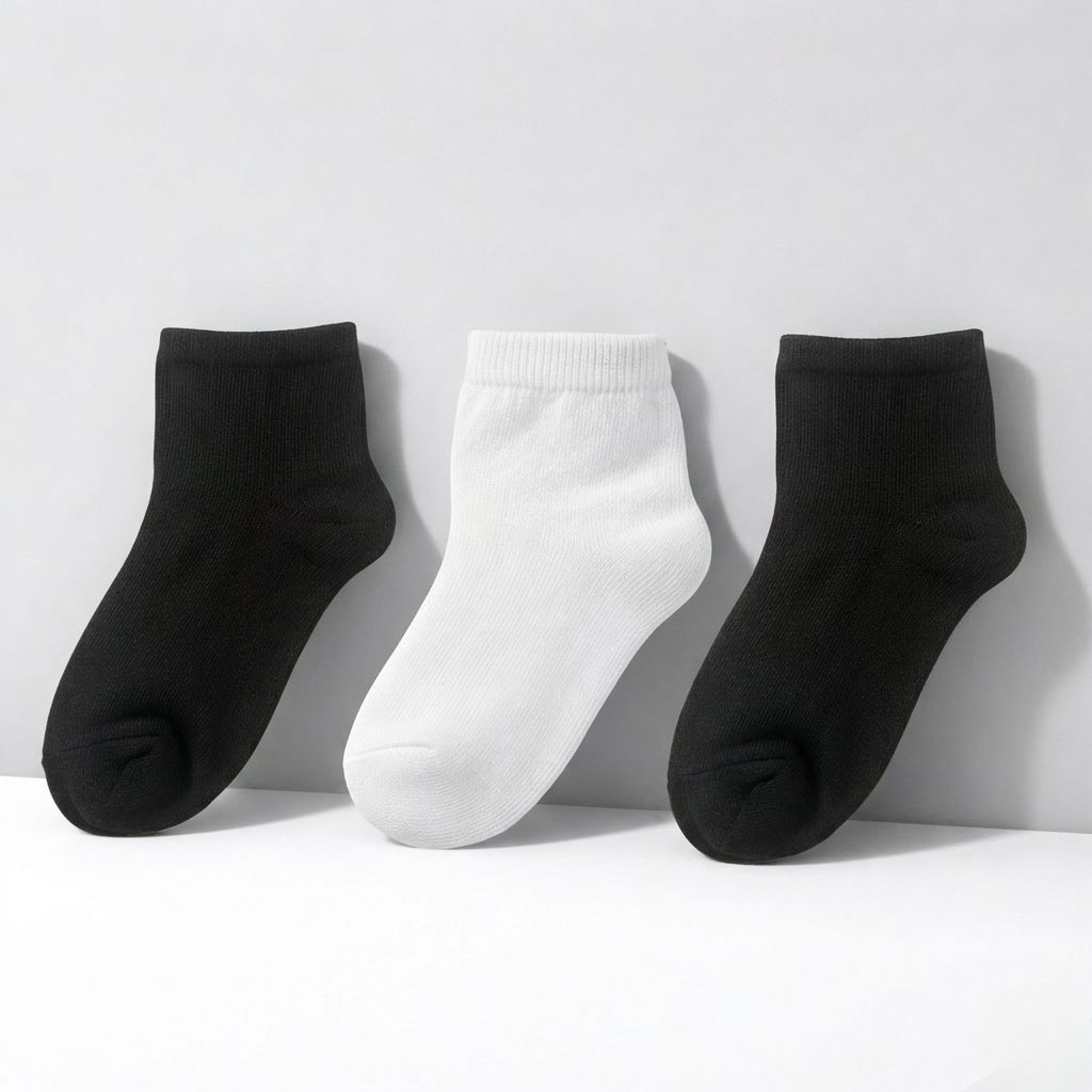 Kit De 3 Até 12 Pares Meia Infantil Branca Preta Escolar Colegial Algodão Menina Menino em Oferta na Shopee