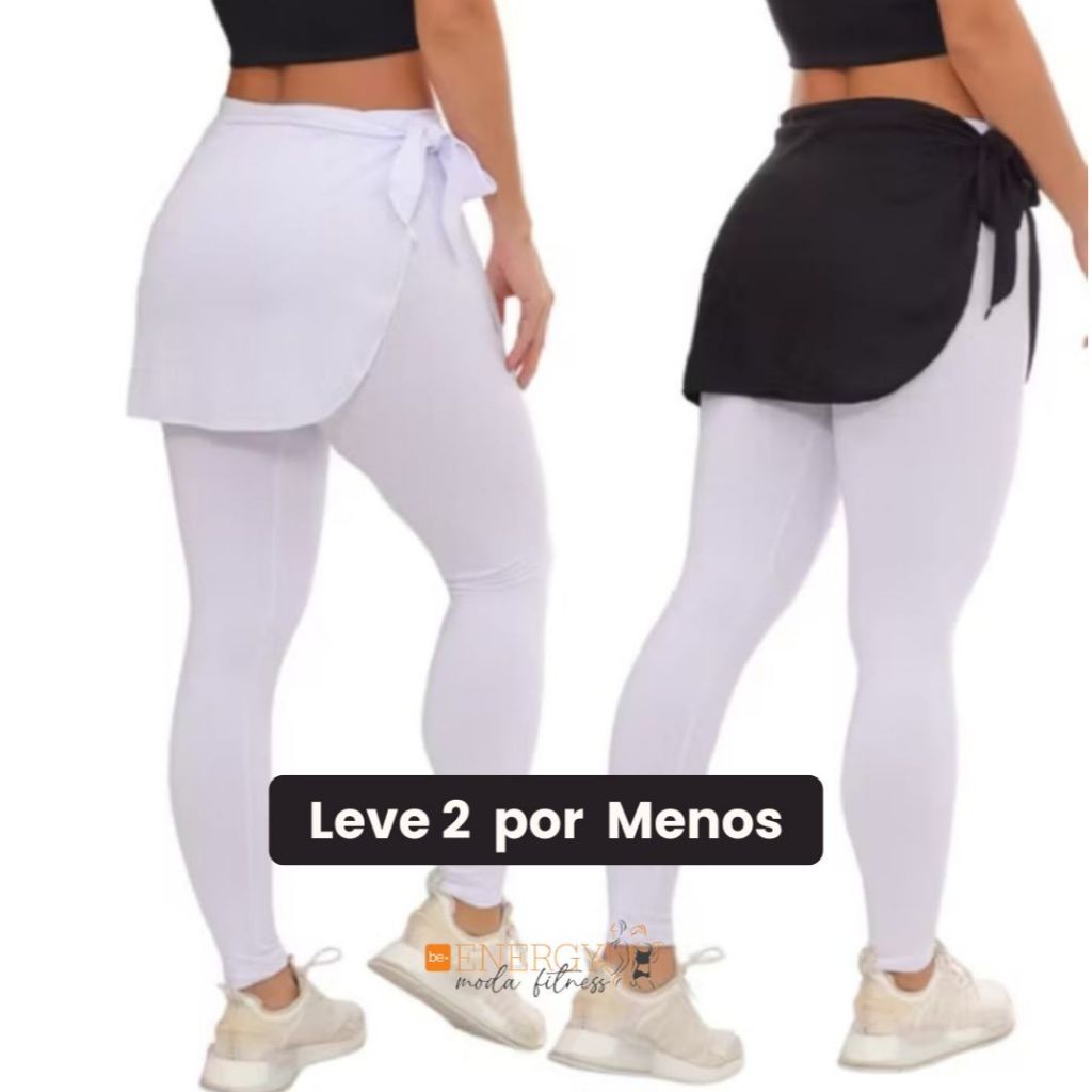 Kit 2 Tapa Bumbum Estilo Saia Fitness Roupas de Academia Feminina, Veste 36 ao 46.