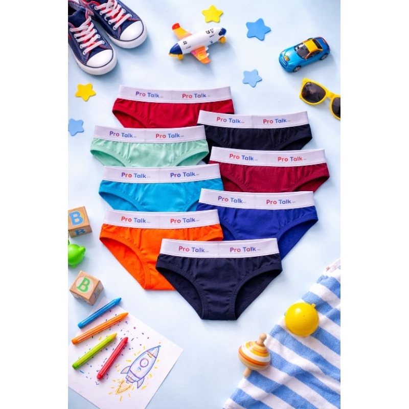 kit 5 cuecas infantil algodão com coz de elástico lisa com cores sortidas, super confortável acompanha brinde