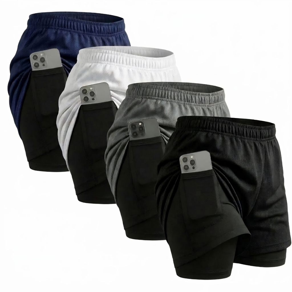 Shorts Feminino 2 em 1 Compressão Academia Corrida Fitness Conforto em Oferta na Shopee