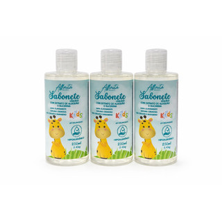 Kit com 3 Sabonetes Glicerinado Infantil 250ml Hipoalergênico