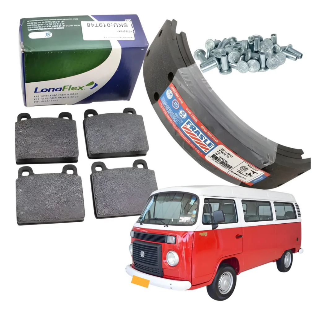 Kit Pastilha + Lona Freio Roda Kombi 1982 Ate 2014 em Oferta na Shopee