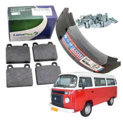 Kit Pastilha + Lona Freio Roda Kombi 1982 Ate 2014