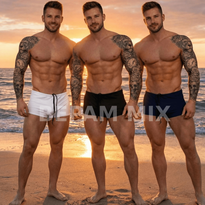 Sunga Boxer Masculina em Lycra Premium UV50+ Resistente ao Cloro C/ Cordão