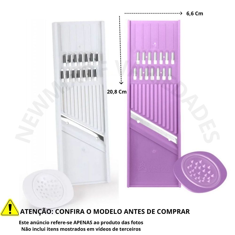 Keita  Prático Cortador Fatiador Ralador Manual de Legumes Fruta Batata Salada  Branco/Roxo21 Cm-NEW