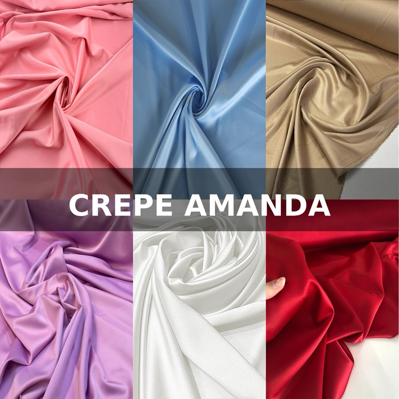 Tecido Crepe Amanda (1x1,50) Alta Qualidade Várias Cores Promoção