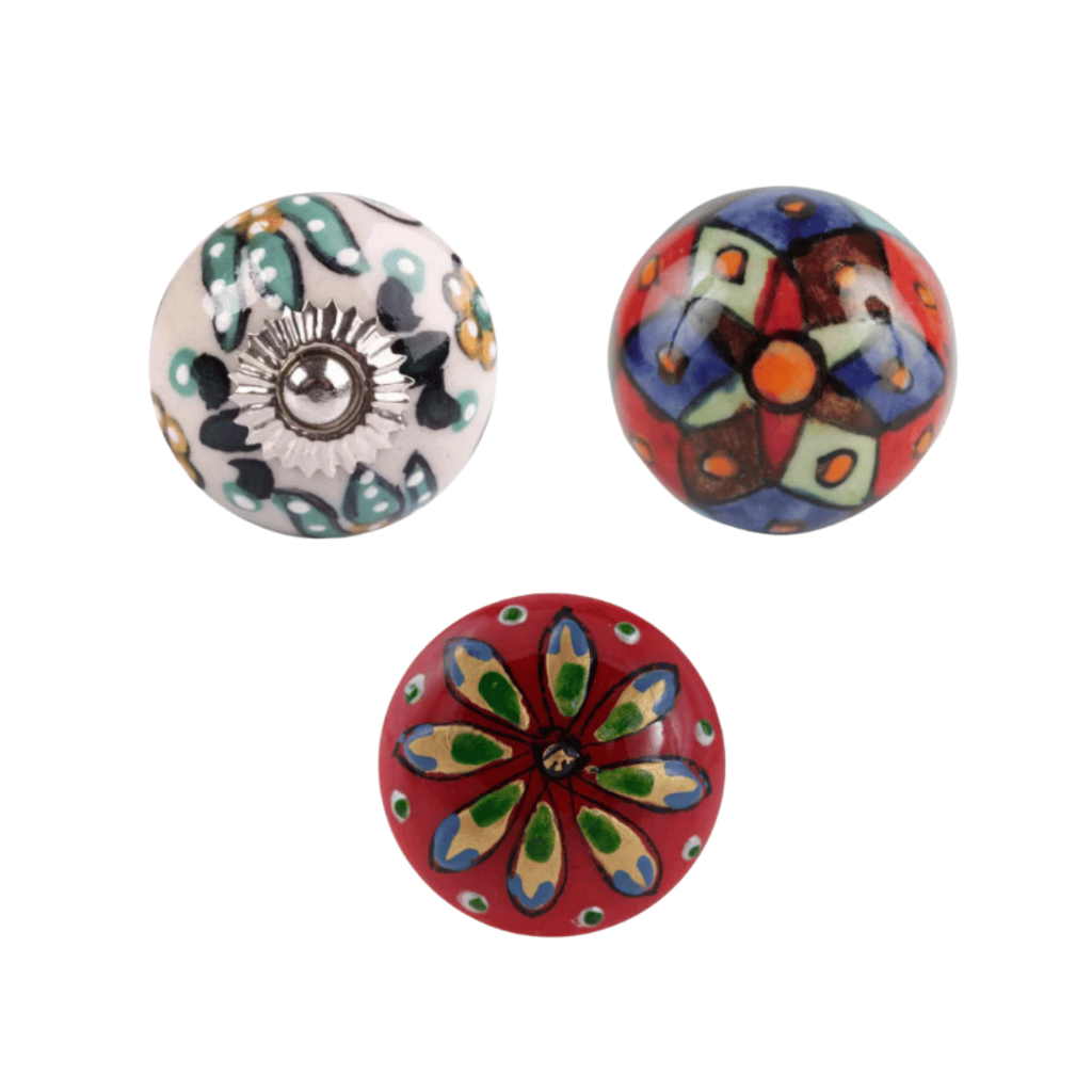 Puxador Gaveta Cerâmica Várias Cores Móveis Porta Vintage Retrô Moderno Cômoda Elegância