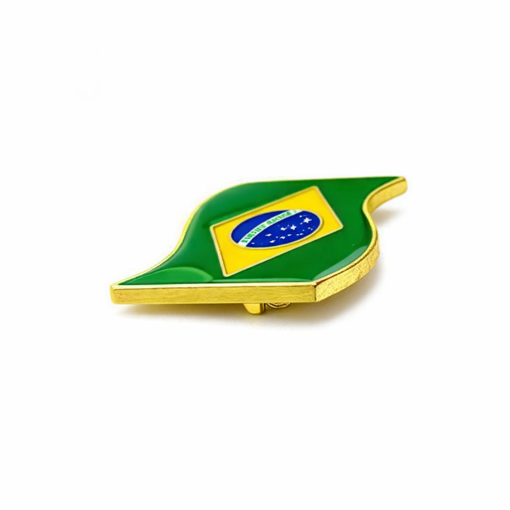 BOTON PIN BRASIL OURO BANDEIRA PREMIUM · foto 2