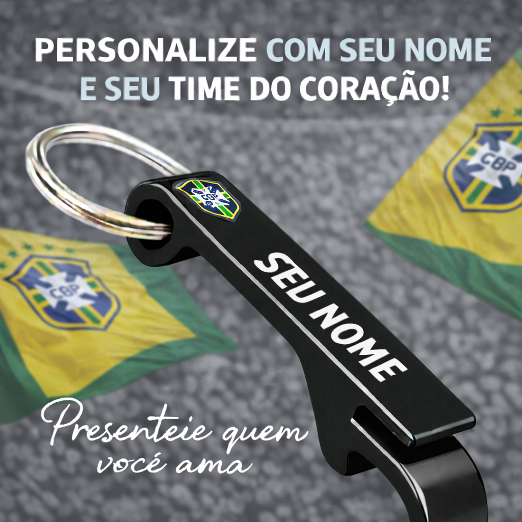 chaveiro personalizado seleção brasileira com seu nome
