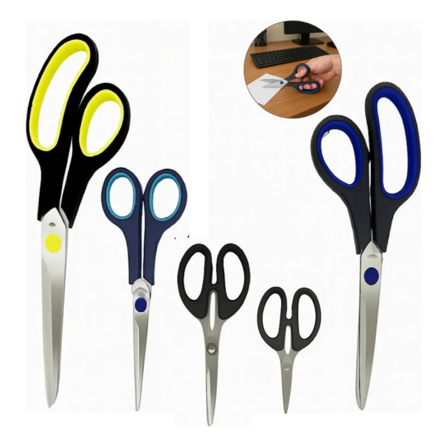 Kit 5/3 Tesouras Aço Inox Corte Costura Profissional Artesanato
