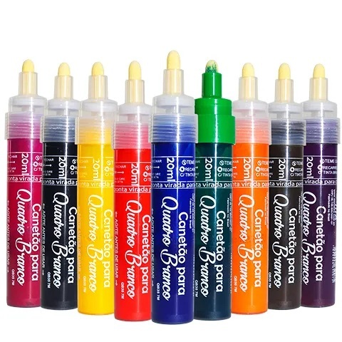 Canetão Marcador de quadro branco recarregável, ponta redonda (largura do traço: 4mm)