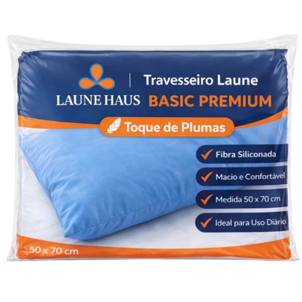 Kit Com 1 até 10 Travesseiro Pluma de Ganso Sintética Basic Premium Fibra Siliconada Descanso Antiacaro 65x45cm
