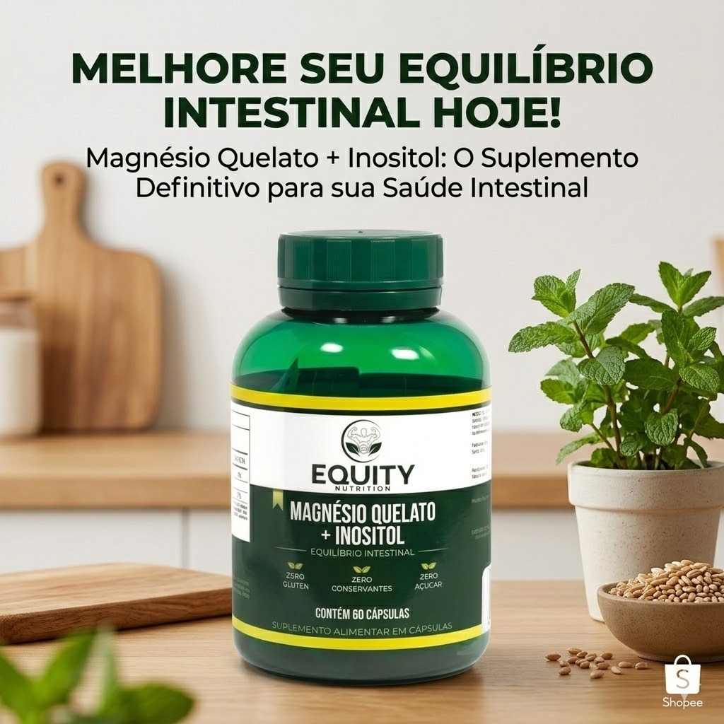 Magnésio Quelato + Inositol 700mg 60 Caps Sono Relaxamento E Equilíbrio Intestinal+ Calmante Natural em Oferta na Shopee
